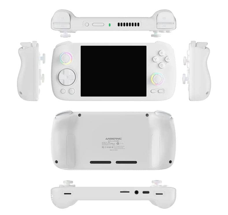 Anbernic RG 406H 4" IPS touch screen Android handheld 4 Portable Android gaming console with touch screen and controllers.