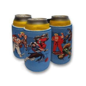 Colorful retro gaming character can coolers for drinks.