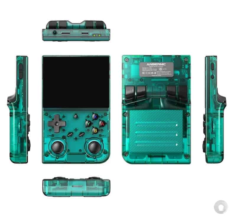 Anbernic RG35XX Pro 3.5" IPS dual analog stick handheld - console 6 Transparent teal Anbernic RG35XX Pro 3.5" IPS handheld gaming console with dual analog sticks.