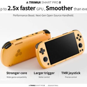 Handheld gaming device with upgraded hardware for enhanced performance.